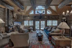 An interior view of the Hurd Creek Cabin from Resort Management Group Rocky Mountain cabins.