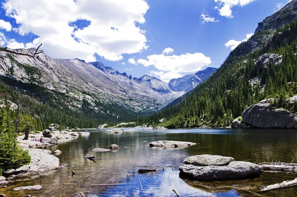 A stunning panorama of the a scenic mountain valley.